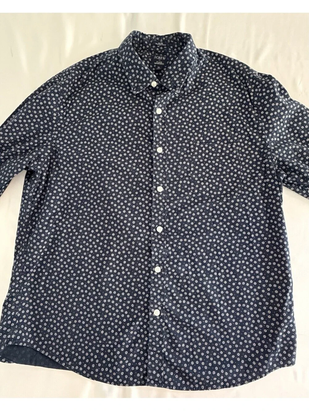 J.Crew Navy Floral Print Button-Up Shirt Men's XL